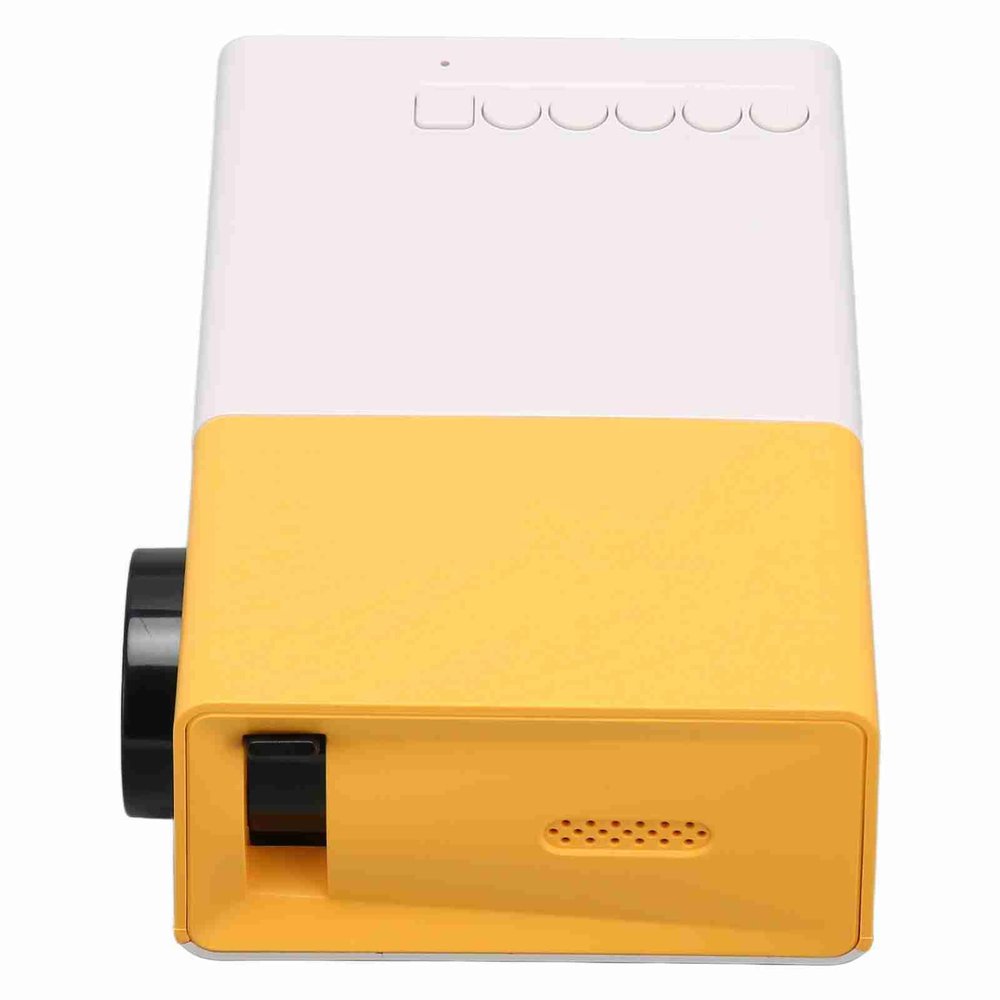 Portable Mini Projector, 1080P HD Multimedia Interface Projector with USB, AV, Card Slot, 200lm, Built in Speakers for Home Theater, Travel, Camping (US Plug)