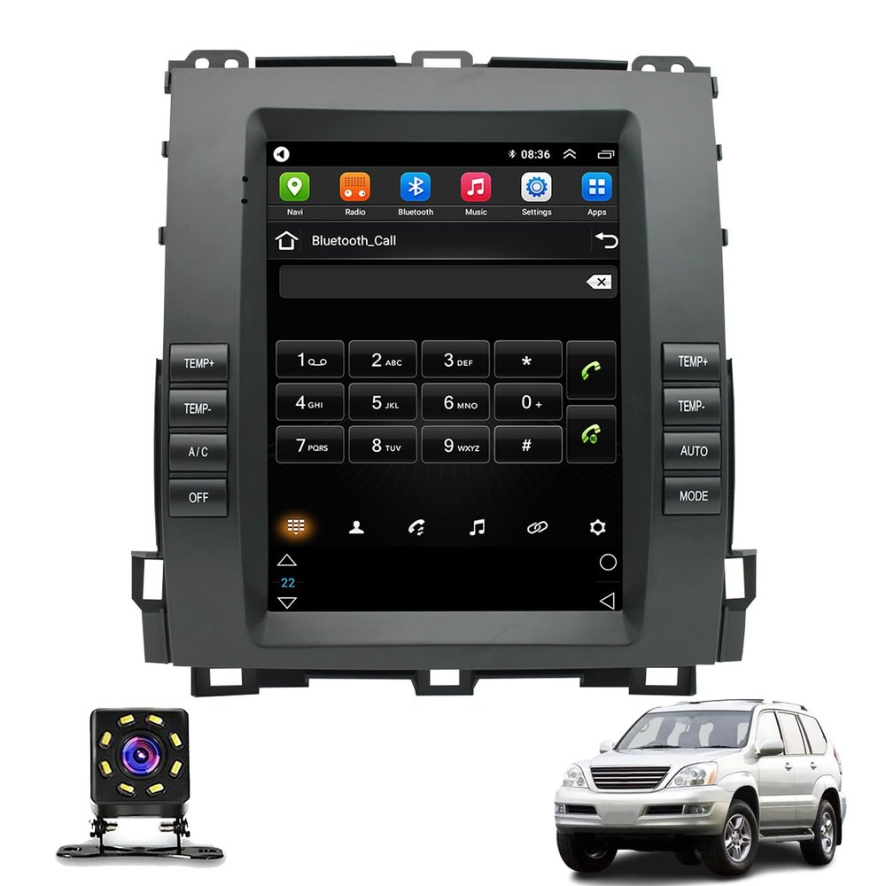 AZUIQIMENG Radio Android Car Stereo for Lexus GX470/LX470 Toyota Prado LC100/LC120 2002-2009,9.7 Inch Touch Screen Auto Navigation System with GPS WiFi Bluetooth FM Mirror Link(Size:Octa Core 2+32 G)