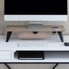 Anji Mountain Monitor Stand - Desktop Organizer & Laptop Riser, Ergonomic Monitor Riser, Space-Saving Monitor Stand for Desk, Durable Construction, Easy Assembly, Ideal for Home & Office,Biscotti view 1