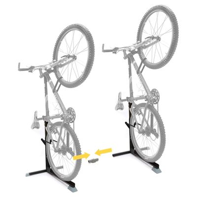 Bike Nook Pro & Vertical Storage Rack With Connector (2 Pack), The Original Vertical Bicycle Floor Stand for Garage, Indoor and Outdoor Storage, Perfect Bike Accessories for Small Spaces