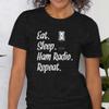 CubeShirts Unisex Eat Sleep Ham Radio Repeat T-Shirt Ham Radio 3XL / Black view 3