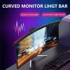 Diyeeni RGB Monitor Light Bar 2-in-1 Dual Light Source, Voice Activated Music Rhythm 7 Colors Curved Eye Caring Computer Lamp Bar with Timer Stepless Dimmer for Office Gaming Desk view 2