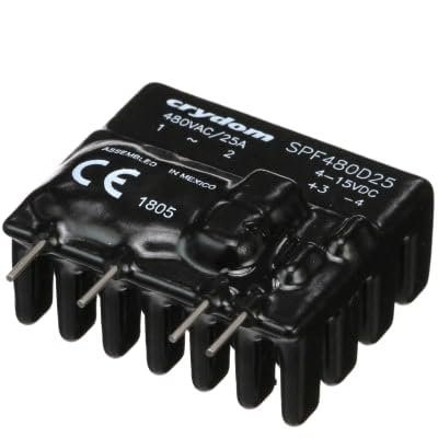 Crydom SPF480D25, Relay, SSR, Zero-Switching; Ctrl-V 4-15VDC; Vol-Rtg 48-660VAC; PCB/PCB MNT; Solder; 4 Pin