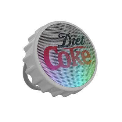 Diet Coke Bottle Cap Shaped Bluetooth Speaker with Kickstand, Color Changing Light, FM Radio, 6H Playtime, Micro SD Card, Aux Port for Home/Outdoors/Beach/Bar | Portable Bluetooth Speakers