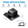 TEZOP 100 PCS Adhesive Cable Clips Black (50 Small & 50 Large), Cable Management Under Desk, Cable Wall Clip, Wire Clips for Cords of Car Dash Cam, HDMI, Extension Cord, TV PC Phone USB Ethernet Coax view 2