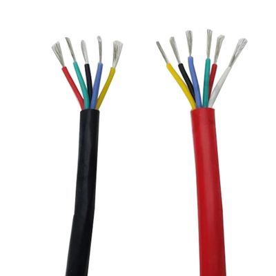 Outdoor Cold and High Temperature Resistant Wire Special Soft Silicone Wire 5core 0.3/0.5/0.75/1 Square -60 Degree Cable(Color:Black,Size:5core 0.3mm2)