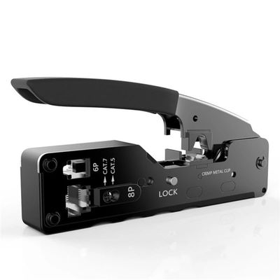 6P 8P RJ45 Connector Crimping Pliers Crystal Head Dovetail Clamp for Cat5e Cat6 Cat 7 Network Cable Crimping Tool RJ 45(Color:Silver)