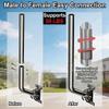28" Heavy Duty Adjustable Antenna Wall Mount 430 Stainless Steel J-Pole Solid Mast Bracket for Starlink (Adapter Required), TV Antennas, Weather Stations 1.38" OD Pivot Base (2-Pack Sliver) view 3