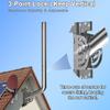 28" Heavy Duty Adjustable Antenna Wall Mount 430 Stainless Steel J-Pole Solid Mast Bracket for Starlink (Adapter Required), TV Antennas, Weather Stations 1.38" OD Pivot Base (2-Pack Sliver) view 4