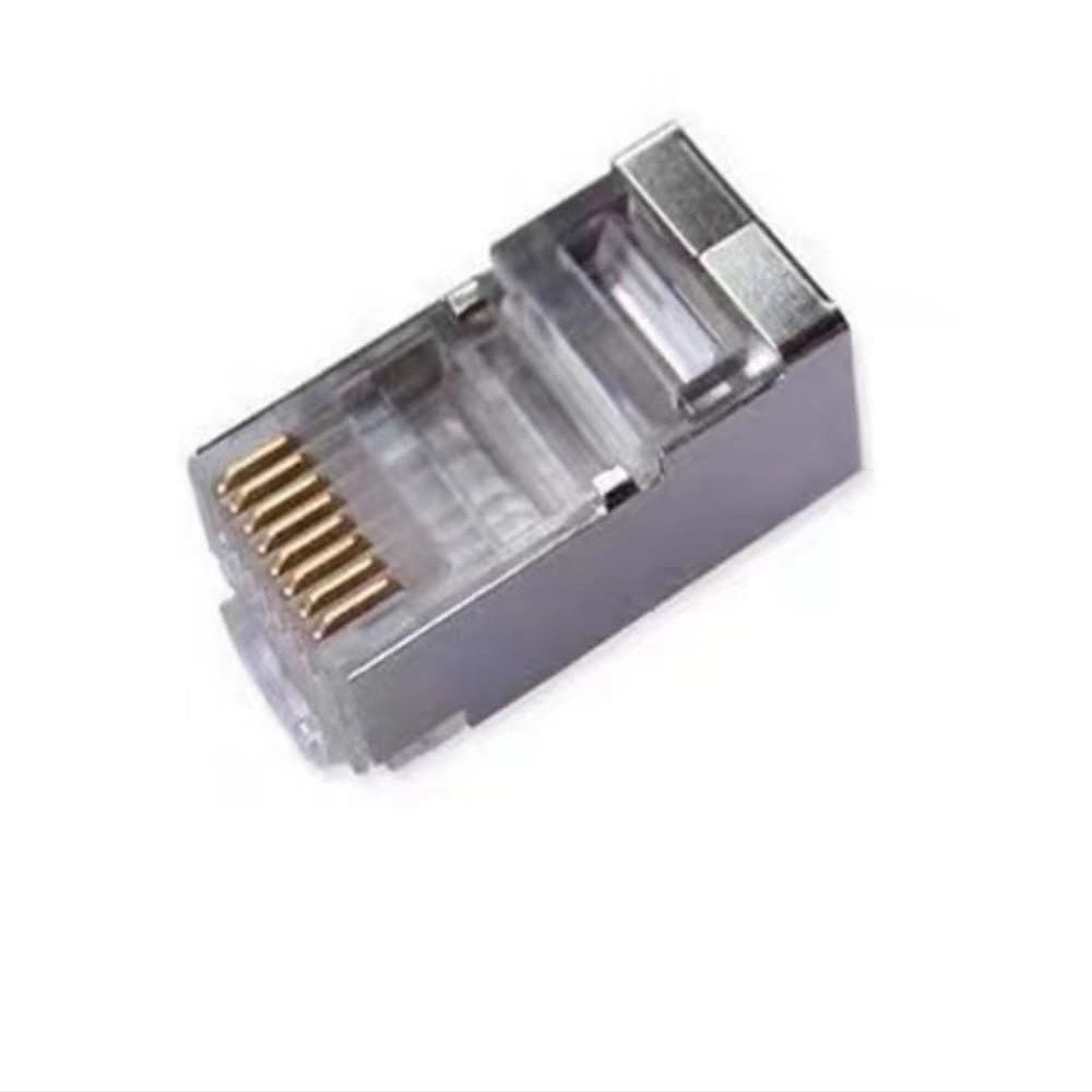 100pcs1000pcs cat5e Shielded Crystal Head Gold-Plated Three-Prong Computer Connector RJ45 Network Connector(Color:1000pcs)