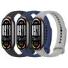 Tobfit 3 Pack Replacement Bands Compatible for Xiaomi Smart Band 10/9/8, Soft Silicone Adjustable Sport Wrist Strap for Women Men, Black/Navy Blue/Grey view 1