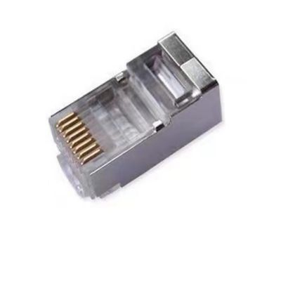 100pcs1000pcs cat5e Shielded Crystal Head Gold-Plated Three-Prong Computer Connector RJ45 Network Connector(Color:100pcs)