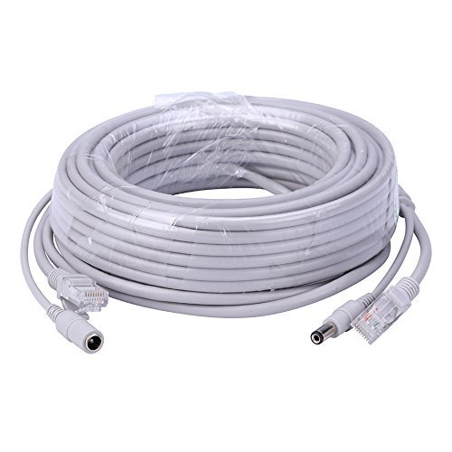 5M/10M/20M/30M Optional 2.1mm/5.5mm Jack RJ45 + DC Power Extension Ethernet CCTV Cable(Size:20m)