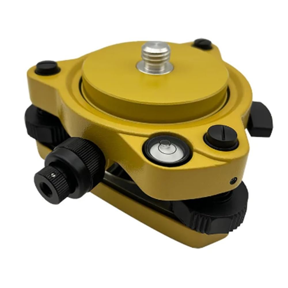 Srutueo Tribrach with Optical Plummet&GPS Tribrach Adapter Carrier with 5/8InX11 Mount Rotate Screw for Total Station GPS GNSS A Easy to Use, Yellow