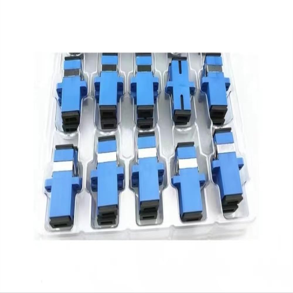 10pcs SC Adapter Single Mode Blue simplex Fiber Optic Connector SC/UPC ftth Coupler P-Fiber(Color:10pcs Green APC)