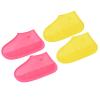 PATIKIL M Foldable Waterproof Silicone Shoes Cover, Reusable Non-Slip Overshoes Rain Boots Shoes Cover Protectors Galoshes for Outdoor Rain Snow, Pink Yellow 2 Pair view 1