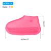 PATIKIL M Foldable Waterproof Silicone Shoes Cover, Reusable Non-Slip Overshoes Rain Boots Shoes Cover Protectors Galoshes for Outdoor Rain Snow, Pink Yellow 2 Pair view 2