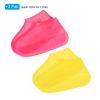 PATIKIL M Foldable Waterproof Silicone Shoes Cover, Reusable Non-Slip Overshoes Rain Boots Shoes Cover Protectors Galoshes for Outdoor Rain Snow, Pink Yellow 2 Pair view 3