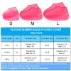 PATIKIL M Foldable Waterproof Silicone Shoes Cover, Reusable Non-Slip Overshoes Rain Boots Shoes Cover Protectors Galoshes for Outdoor Rain Snow, Pink Yellow 2 Pair view 4