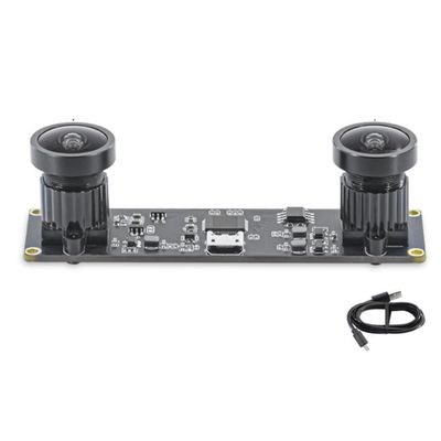 Srutueo Synchronous 3D Stereo VR USB Camera 3840X1080P 4MP 60Fps Mini USB Dual Camera Module with 130 Degree Wide Angle Lens Easy Install