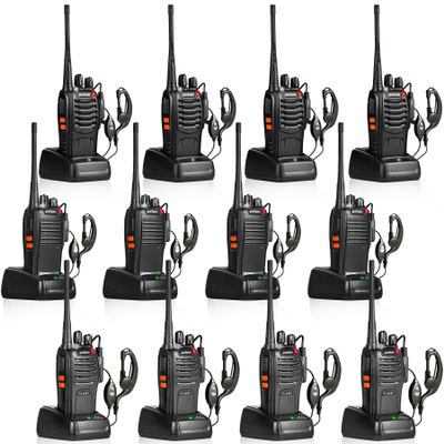 pxton 777S and 888s666s walkie talkies Long Range for Adults Rechargeable with Earpieces and Li-ion Battery,Two Way radios has VOX/TOT/Emergency Alarm/Battery Low Alert/Flashlight/Scan Function12 Pa