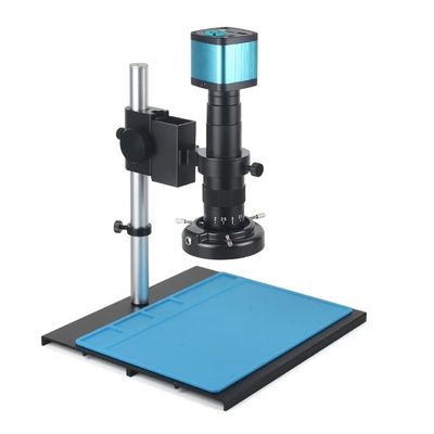 Microscope Accessories Kit 48MP 4K HDMI USB Microscope Camera 120X-300X C-Mount Lens Industrial Electronic Digital Microscope For Phone Repair Soldering Microscope Slides(Color:A stand,Size:180X)