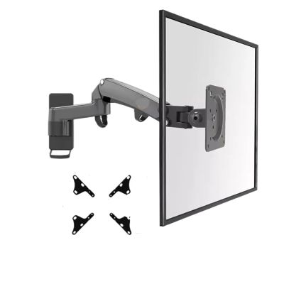 JFUDJKLI F150 3-12KG Long arm 17""-35"" Monitor TV Wall-Mounted Screen Aluminum Gas Spring air Pressure TV Wall-Mounted Bracket(Color:with Adaptor)