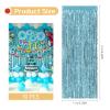 10 Pack Blue Foil Curtain Backdrop 3.2ft x 9.8ft Metallic Tinsel Foil Fringe Curtains Streamer Photo Booth Backdrop for Birthday Party Engagement Bachelorette Party Decorations (Light Blue) view 3