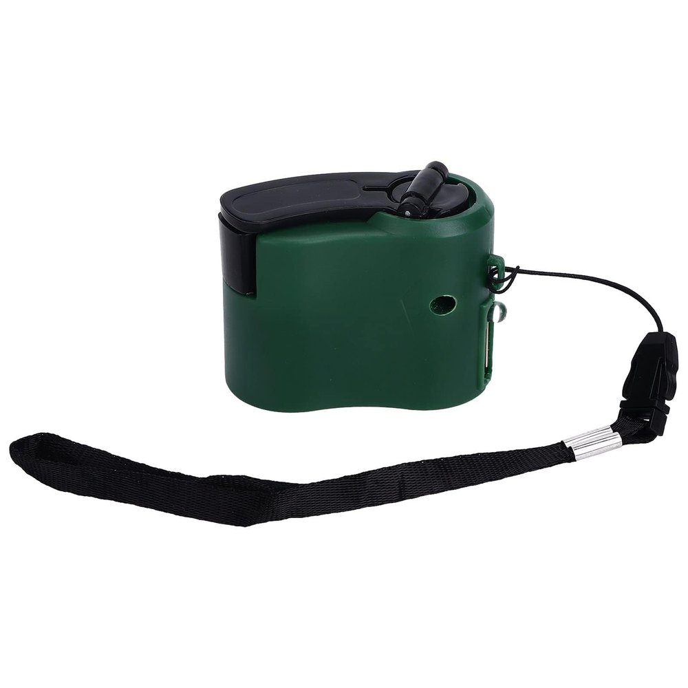 Emergency Hand Crank Charger with USB LED Light, 3-8 Hour Backup Power for Outdoor Hiking, Copper Wire (Green)