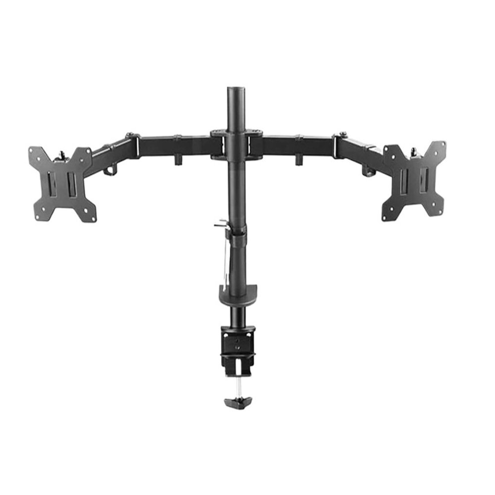 JFUDJKLI DL-MS02 Desktop Stand Fully Dynamic 360 Degree Steel Dual Monitor Stand 10"-27" Clamp Base Monitor Mounting Arm Load 9.9kg(Color:MS02)