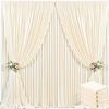 4 Panels Champagne Backdrop Curtain for Baby Shower Wrinkle Free 20ft x 10ft Backdrop Drapes Panels for Parties Wedding Bridal Shower Birthday Photo Photography Fabric Background Decoration view 1