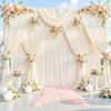 4 Panels Champagne Backdrop Curtain for Baby Shower Wrinkle Free 20ft x 10ft Backdrop Drapes Panels for Parties Wedding Bridal Shower Birthday Photo Photography Fabric Background Decoration view 3