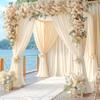 4 Panels Champagne Backdrop Curtain for Baby Shower Wrinkle Free 20ft x 10ft Backdrop Drapes Panels for Parties Wedding Bridal Shower Birthday Photo Photography Fabric Background Decoration view 4