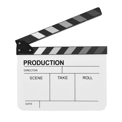 Andoer Acrylic Clapperboard Action Cut Board Movie Film Clapper Film Clapboard Small Clapperboard Movie Director's Slate Cut Action Scene Clapper Board Film Slate Dry Movie Clap Board for Filming
