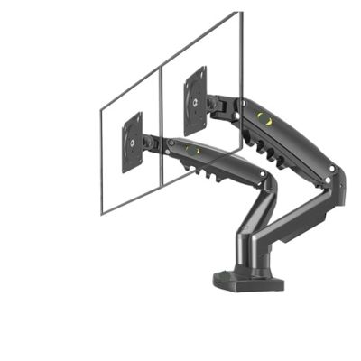 AVXANKTG F160 Gas Spring 17"-27" 30" Dual Monitor Stand Arm Desktop 360 Rotating Computer Stand 2-9KG Monitor Stand USB3.0 Port(Color:with Adaptor)