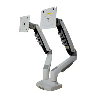 WPTGODGB F160 Gas Spring 10"-27" Dual Monitor Desktop Stand Stand 2-9kg Arms 360 Rotate Computer Screen(Color:White)