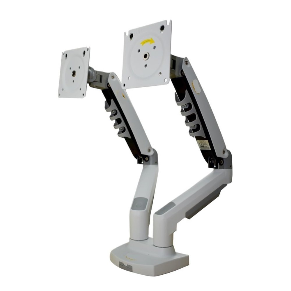 WPTGODGB F160 Gas Spring 10"-27" Dual Monitor Desktop Stand Stand 2-9kg Arms 360 Rotate Computer Screen(Color:White)