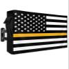 Lsrtoss American Flag Outdoor TV Cover 60-65 Inch Weatherproof, Orange White Striped Outdoor TV Enclosure with Zipper & Roll Up Front Flap, USA Flag Waterproof TV Covers for Outside Flat Screen TV view 1
