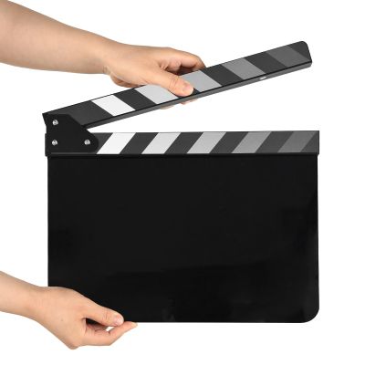 Andoer Acrylic Clapperboard Action Cut Board Movie Film Clapper Film Clapboard Small Clapperboard Movie Director's Slate Cut Action Scene Clapper Board Film Slate Dry Movie Clap Board for Filming