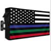 Lsrtoss American Flag Outdoor TV Cover 60-65 Inch Weatherproof, Blue Green Red White Striped Outdoor TV Enclosure with Zipper & Roll Up Front Flap, USA Waterproof TV Covers for Outside Flat Screen TV view 1