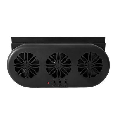 GoolRC Car Window Exhaust Fan - Silent Air Vent Cooler with Independent Switch, USB/USB+Solar Optional, Black