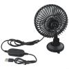 FACULX Car Fan, Portable USB Cooling Fan USB Single Head Car Dashboard Adjustable, for 360 Degree Rotation, 3 Speeds Strong Wind, for Car Dashboard, Desk Fan for SUV/RV/Truck(suction cup) view 2