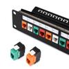 Network Hub Cat6 12 Port Patch Panel 10" 1U Rack Mount Including Cable Manager Strip 12 RJ45 Keystone Jacks with Label Field view 1