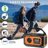 44400mWh/12000mAh Emergency Weather Radio, Hand Crank Radio Solar Radio Portable AM/FM/NOAA Radio with 2 Solar Panels 3 Charging Methods SOS Alarm 3 Mode Flashlight Phone Charger Compass Reading Lamp view 4