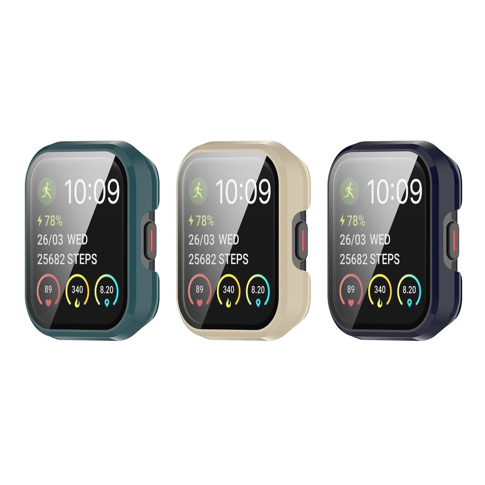 Screen Protector Compatible for SKG V7/SKG V7 Pro Watch Case, All-Round PC Case Compatible for SKG V7/SKG V7 Pro Smartwatch (Green/Apricot/Blue)