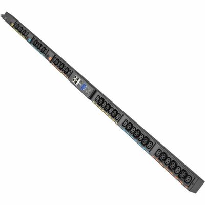 Eaton 3-Phase Metered Input Rack PDU G4, 208V, 42 Outlets, 24A, 8.6kW, L15-30 Input, 10 ft. Cord, 0U Vertical - Metered - NEMA L15-30P - 24 x IEC 60320 C13, 18 x IEC 60320 C39-230 V AC - Circuit BRE
