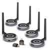 AIMIBO Wireless HDMI Transmitter and 4 Receivers, 5.8G @60Hz, Plug & Play HDMI Wireless Multiple TVs Extender for Casting Video/Audio from Laptop, Camera, TV Box to TVs, Projectors, Monitors -165FT view 1
