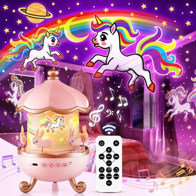 Staryou Sound Machine Baby Night Light Projector, 15 White Noise | 21 Colors | 15 Films Toddler Night Light for Kids, Remote Control Baby White Noise Machine, Unicorn Toys for Girls