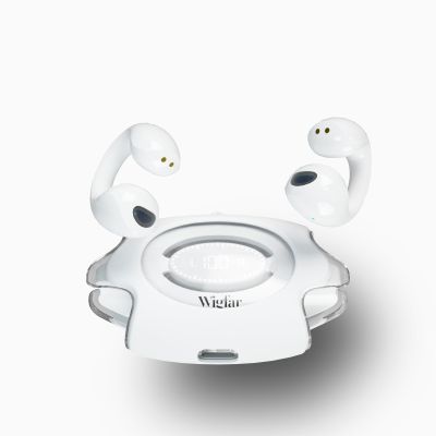 Wigfar Open Ear Headphones True Wireless Bluetooth Headphones, Ear Clip Earbuds,Sweat Resistant,Fast Charging,24HRS Playtime,Open Ear Earbuds for Workout,Driving,Meeting (White)