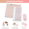 SOPPY Bluetooth Keyboard Case with Mouse for iPad 9th Gen 2021, 8th Gen 2020, 7th Gen 2019 10.2", Air 3 & Pro 10.5", Detachable Wireless Keyboard, Slim Protective Cover, Rechargeable, Pink view 3